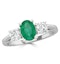 Emerald 0.70ct And Diamond 0.50ct 18K White Gold Ring - image 2