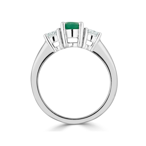 Emerald 0.70ct And Diamond 0.50ct Platinum Ring - Image 3