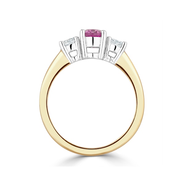 18K Gold 0.50ct H/Si Lab Diamonds G/Vs and 1.00ct Pink Sapphire Ring - Image 3