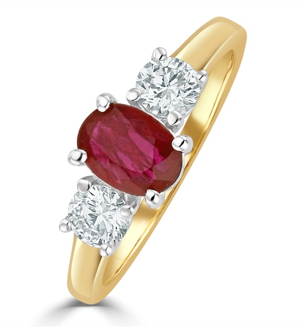 Ruby 1.15ct And Lab Diamonds G/Vs 0.50ct 18K Gold Ring - image 1