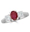 18K White Gold 0.50CT H/SI Diamond and 1.15CT Ruby Ring - image 2