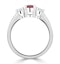 18K White Gold 0.50CT H/SI Diamond and 1.15CT Ruby Ring - image 3