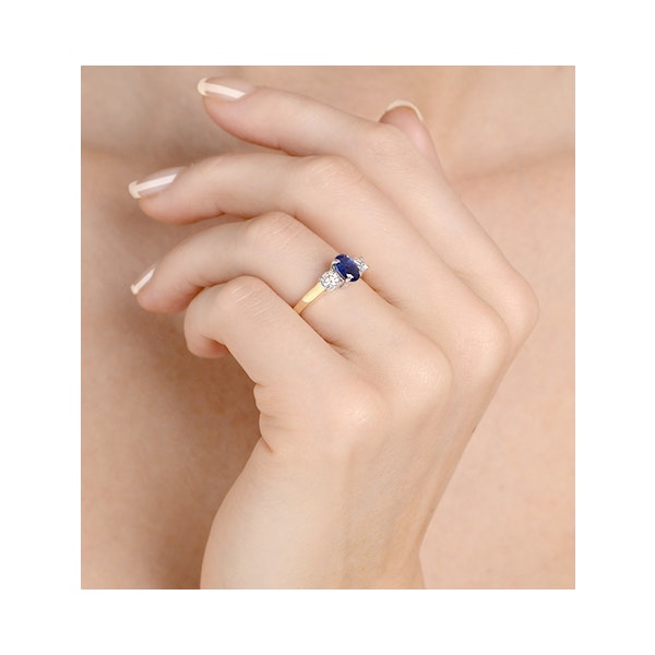 Sapphire 0.80ct And Lab Diamonds G/Vs 0.50ct 18K Gold Ring FET23-U - Image 4