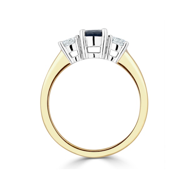 Sapphire 0.80ct And Lab Diamonds G/Vs 0.50ct 18K Gold Ring FET23-U - Image 3