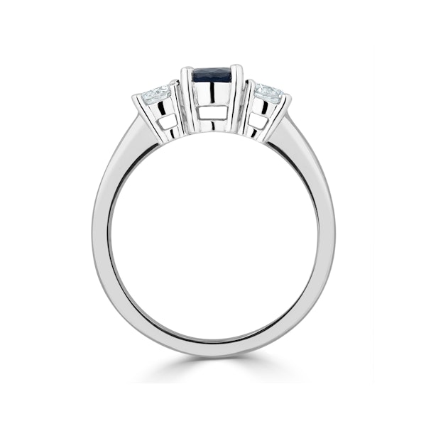 Sapphire 0.80ct And Lab Diamonds G/Vs 0.50ct 18K White Gold Ring - Image 3