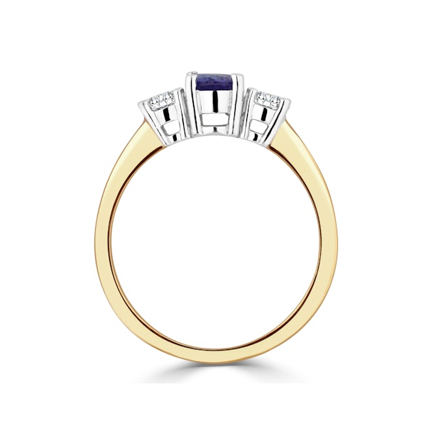 Tanzanite 7 x 5mm And Lab Diamonds G/Vs 18K Gold Ring FET23-V - Image 3
