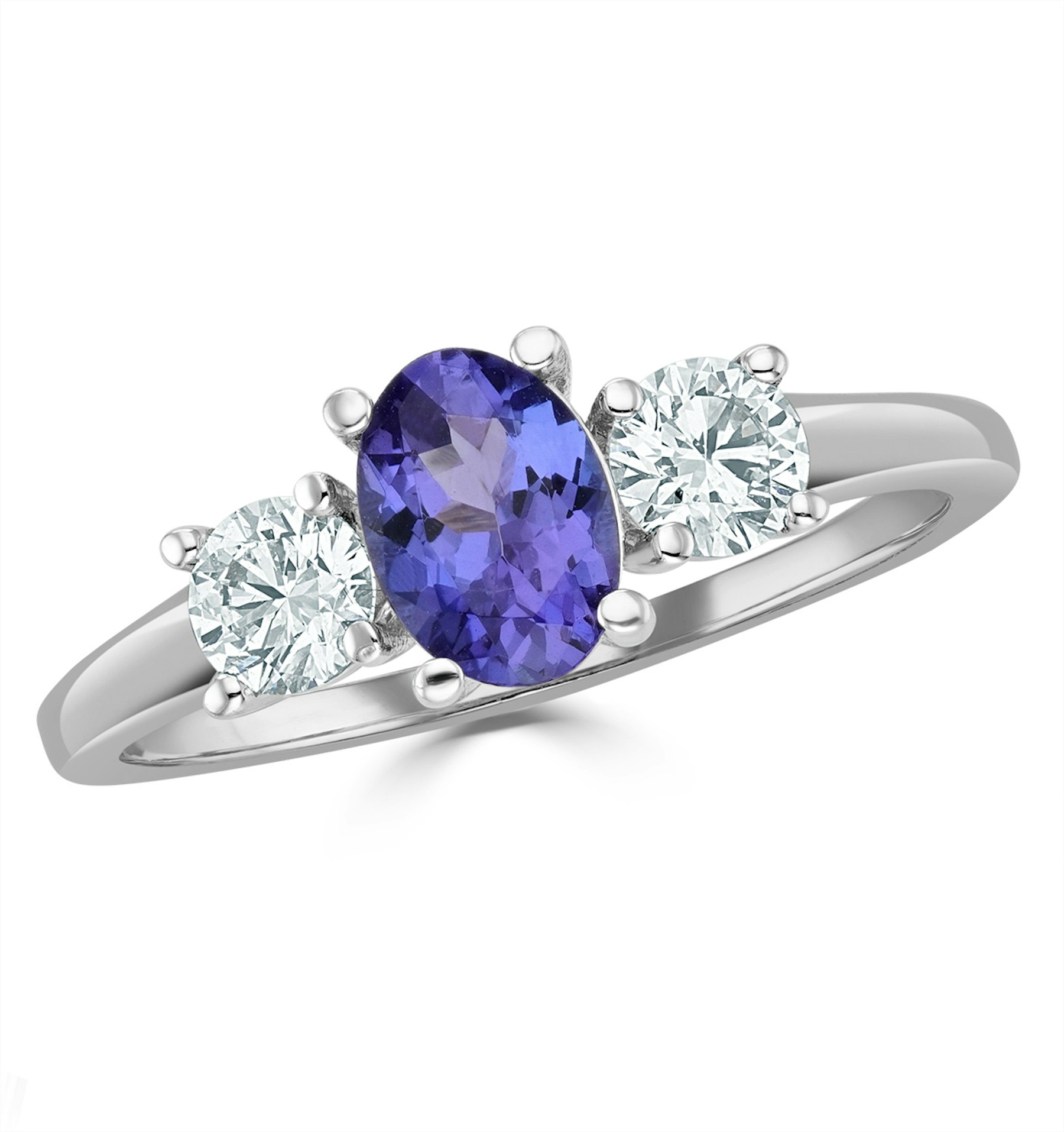 tanzanite-7-x-5mm-and-diamond-18k-white-gold-ring