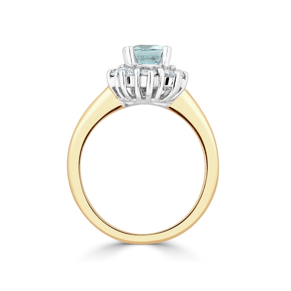 Aquamarine 0.85ct and Diamond 0.50ct 18K Gold Ring - Image 3