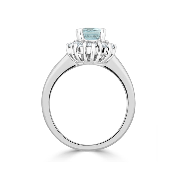 Aquamarine 0.85ct and Diamond 0.50ct 18K White Gold Ring - Image 3
