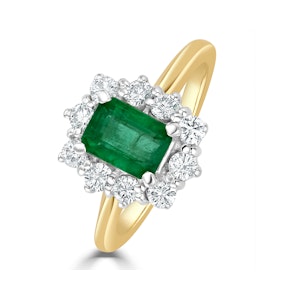 Emerald 1.00ct And Diamond 0.50ct 18K Gold Ring