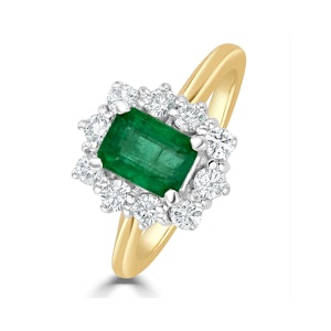 Emerald 1.00ct And Diamond 0.50ct 18K Gold Ring