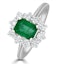 Emerald 1.00ct And Diamond 0.50ct 18K White Gold Ring - image 1