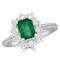 Emerald 1.00ct And Diamond 0.50ct 18K White Gold Ring - image 2