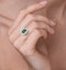 Emerald 1.00ct And Diamond 0.50ct 18K White Gold Ring - image 4