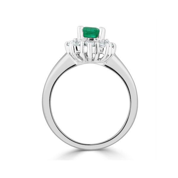 Emerald 1.00ct And Diamond 0.50ct 18K White Gold Ring - Image 3