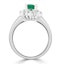 Emerald 1.00ct And Diamond 0.50ct 18K White Gold Ring - image 3