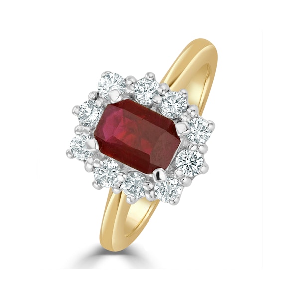 Ruby 1.10ct And Diamond 0.50ct 18K Gold Ring - Image 1