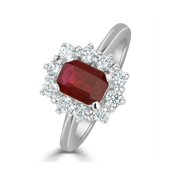 Ruby 1.10ct And Diamond 18K White Gold Ring - Image 1