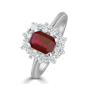 Ruby 1.10ct And Diamond 18K White Gold Ring