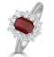 Ruby 1.10ct And Diamond 18K White Gold Ring - image 1