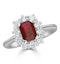 Ruby 1.10ct And Diamond 18K White Gold Ring - image 2