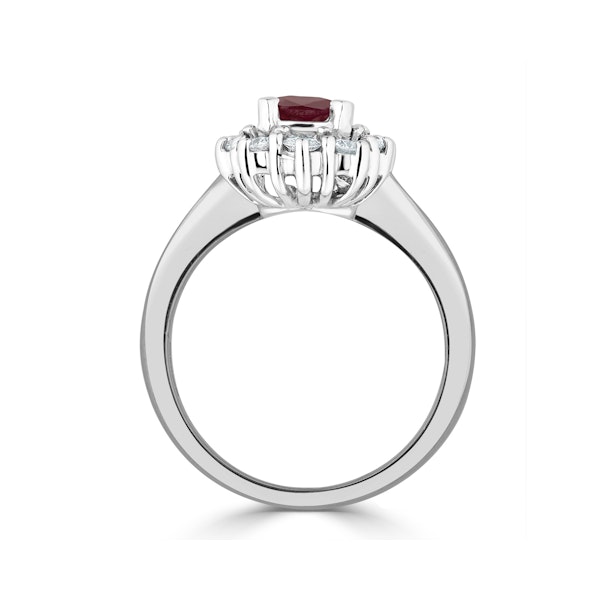 Ruby 1.10ct And Diamond 18K White Gold Ring - Image 3