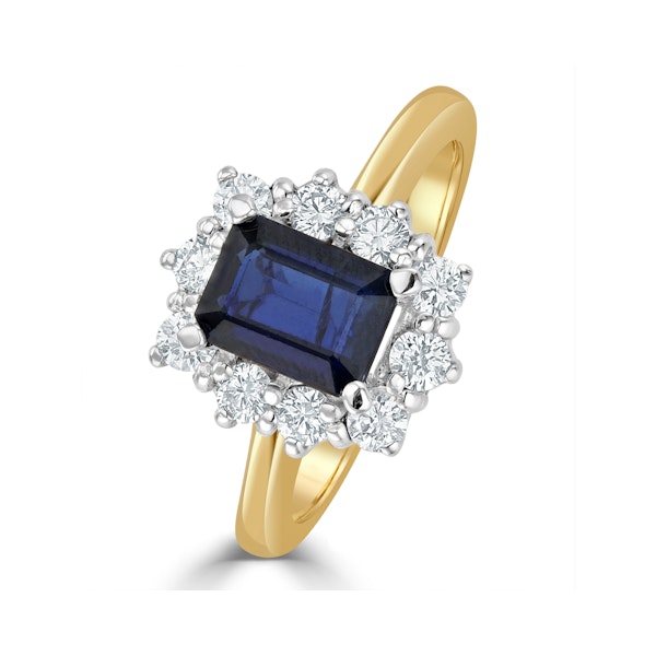 Sapphire 1.15ct And Diamond 0.50CT 18K Gold Ring - Image 1