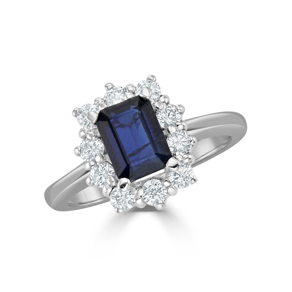 Sapphire 1.15ct And Diamond 0.50ct 18K White Gold Ring - Image 2