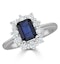 Sapphire 1.15ct And Diamond 0.50ct 18K White Gold Ring - image 2