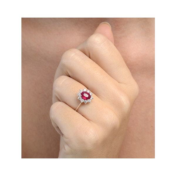 Ruby 1.15ct And Diamond 0.50ct 18K White Gold Ring - Image 4