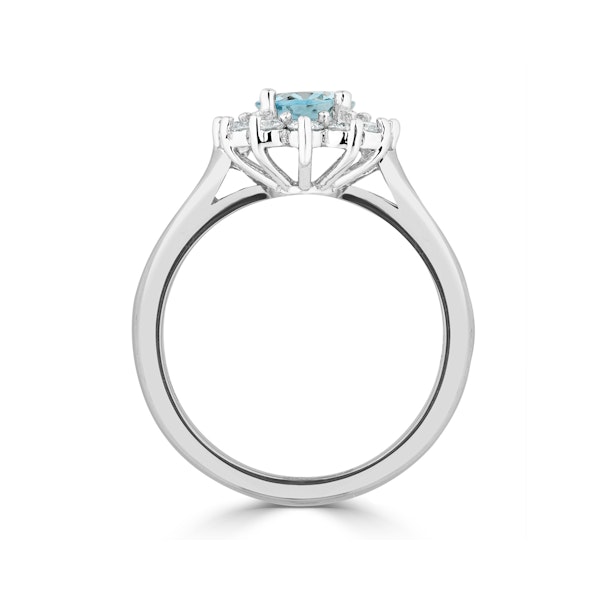 Aquamarine 1.10ct and Diamond 0.50ct 18K White Gold Ring - Image 3