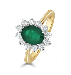 Emerald 1.15ct And Diamond 0.50ct 18K Gold Ring
