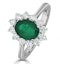 Emerald 1.15ct And Diamond 18K White Gold Ring - image 1
