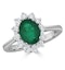 Emerald 1.15ct And Diamond 18K White Gold Ring - image 2