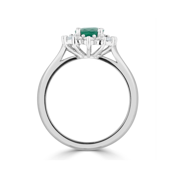 Emerald 1.15ct And Diamond 18K White Gold Ring - Image 3