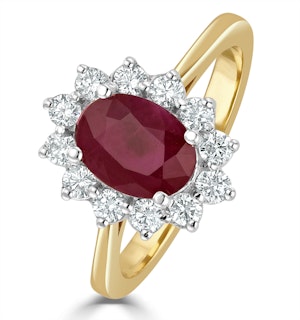 Ruby 1.35ct And Diamond 0.50ct 18K Gold Ring