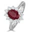 Ruby 1.35ct And Diamond 0.50ct 18K White Gold Ring - image 1