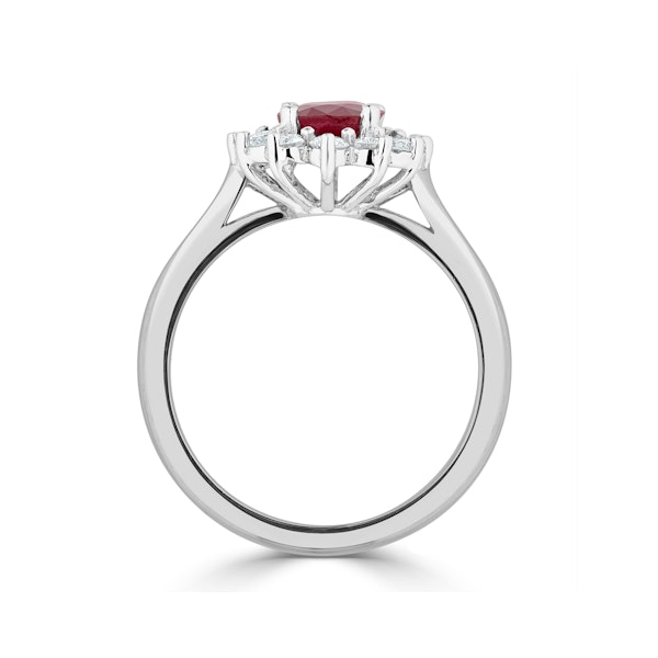Ruby 1.35ct And Diamond 0.50ct 18K White Gold Ring - Image 3