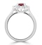 Ruby 1.35ct And Diamond 0.50ct 18K White Gold Ring - image 3