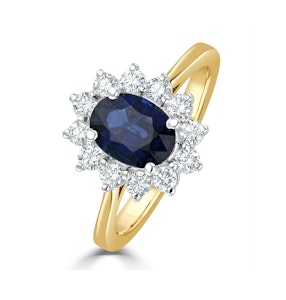 Sapphire 1.55ct And Diamond 0.50ct 18K Gold Ring