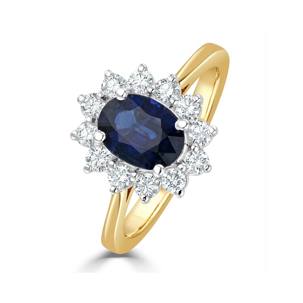 Sapphire 1.55ct And Diamond 0.50ct 18K Gold Ring - Image 1