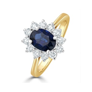 Sapphire 1.55ct And Diamond 0.50ct 18K Gold Ring