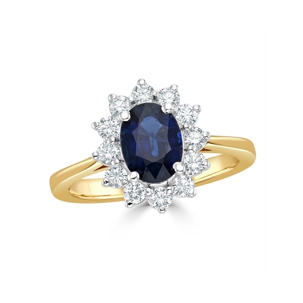 Sapphire 1.55ct And Diamond 0.50ct 18K Gold Ring - Image 2