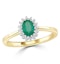 Emerald 6 x 4mm And Diamond 9K Gold Ring  A3205 - image 2