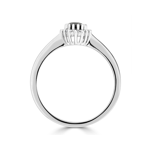 Sapphire 6 x 4mm And Diamond 18K White Gold Ring SIZES L V - Image 3