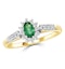 Emerald 5 x 3mm And Diamond 9K Gold Ring  A3203 - image 2