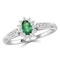 Emerald 5 x 3mm And Diamond 9K White Gold Ring - image 2