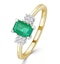 Emerald 0.65ct And Diamond 9K Gold Ring - image 1