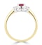 Ruby 6 x 4mm And Diamond 9K Gold Ring  A4334 - image 3