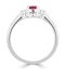 Ruby 6 x 4mm And Diamond 9K White Gold Ring - image 3